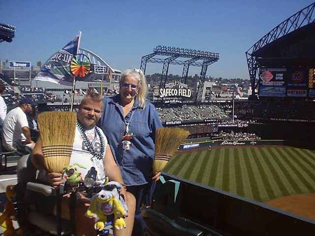 Mom and myself at a ballgame